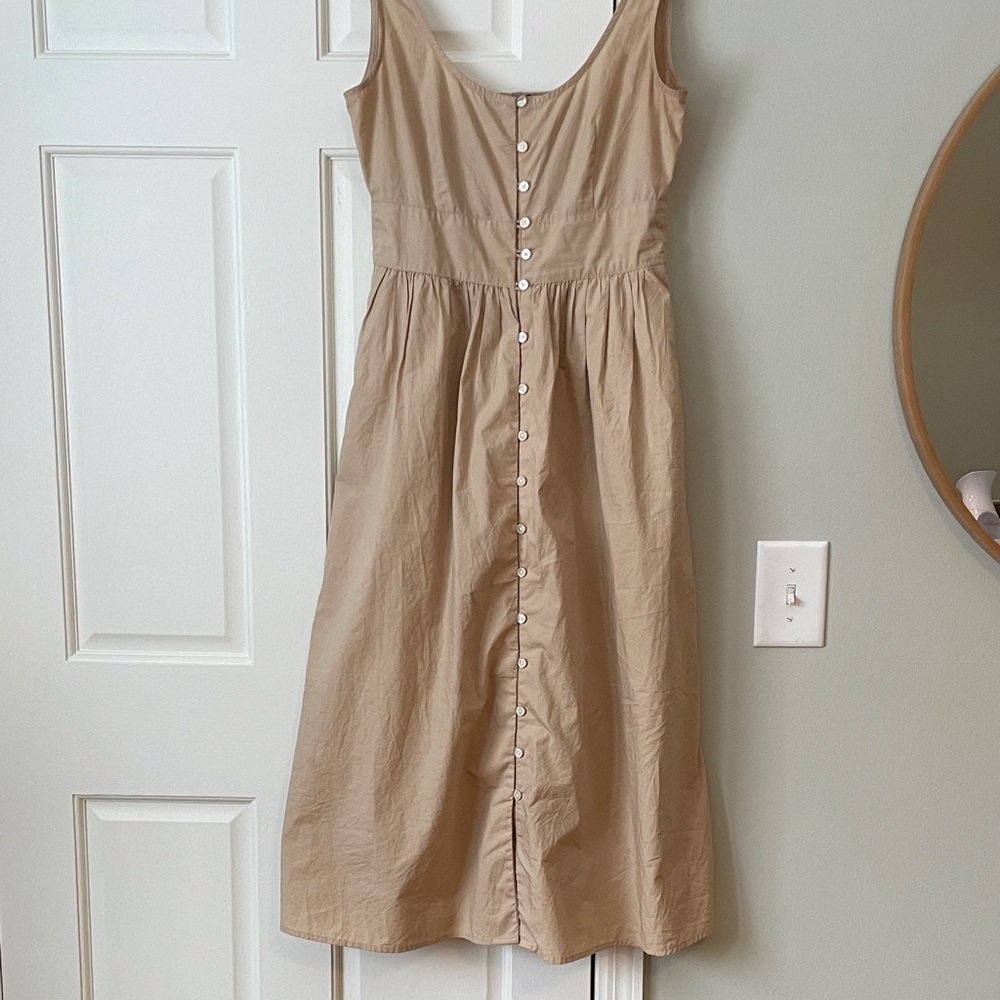 J. Crew Beige Button-Down cotton Poplin Dress - Picture 3 of 6